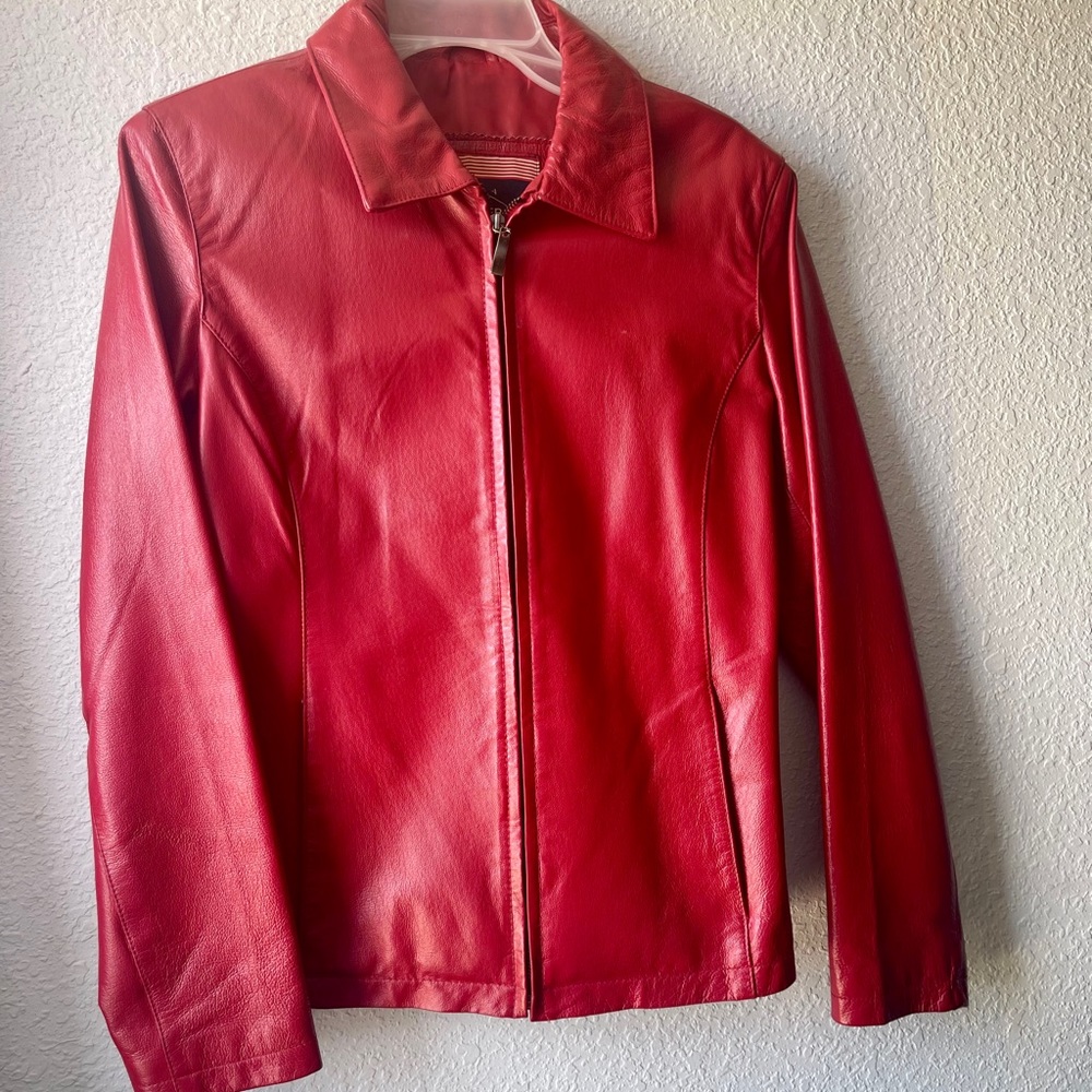 Red USA Leather Jacket